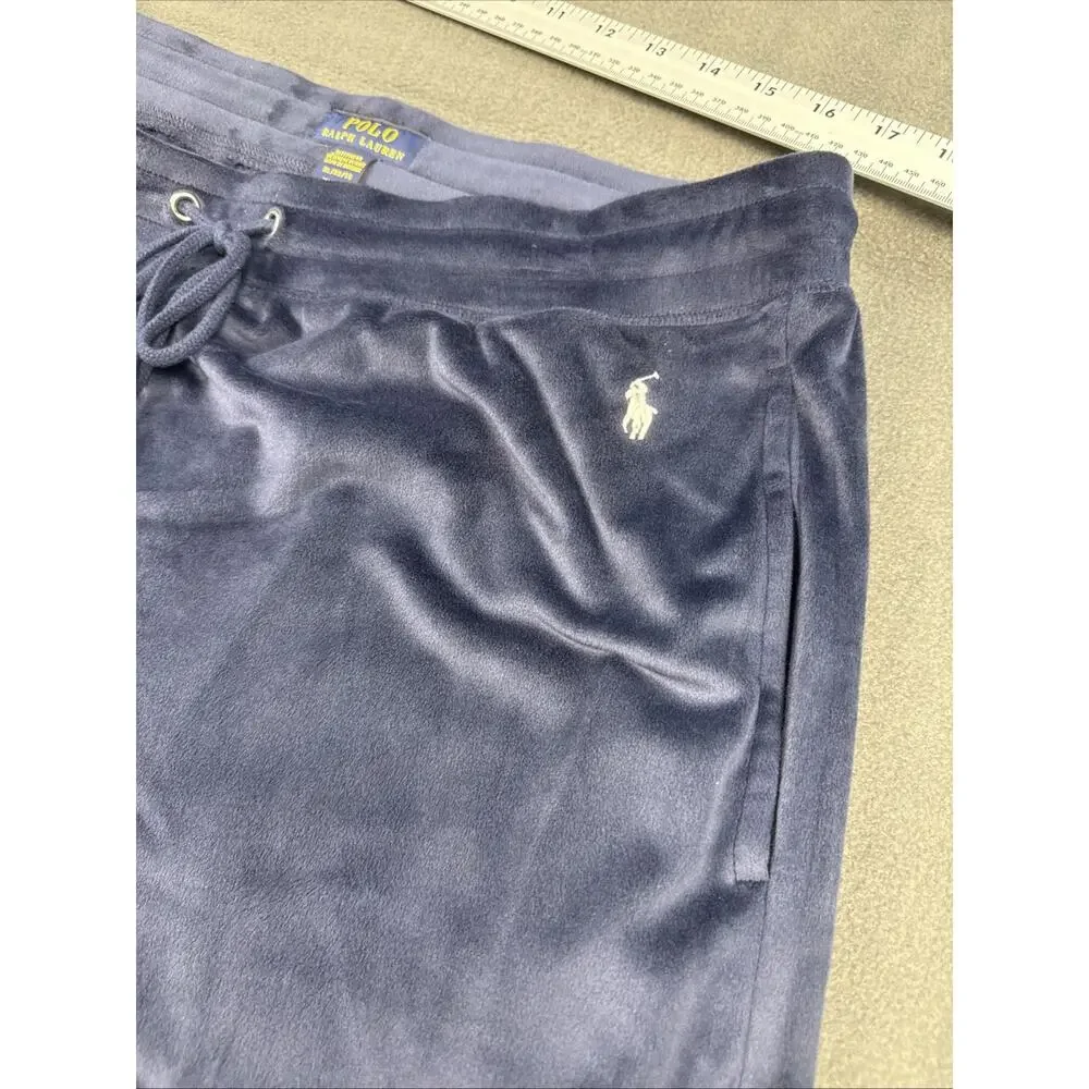 Polo Ralph Lauren Velour Sleepwear Pajama Pants Mens XL Navy Drawstring